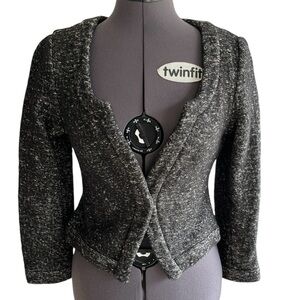 Banana Republic Black-White Marled Crop Jacket